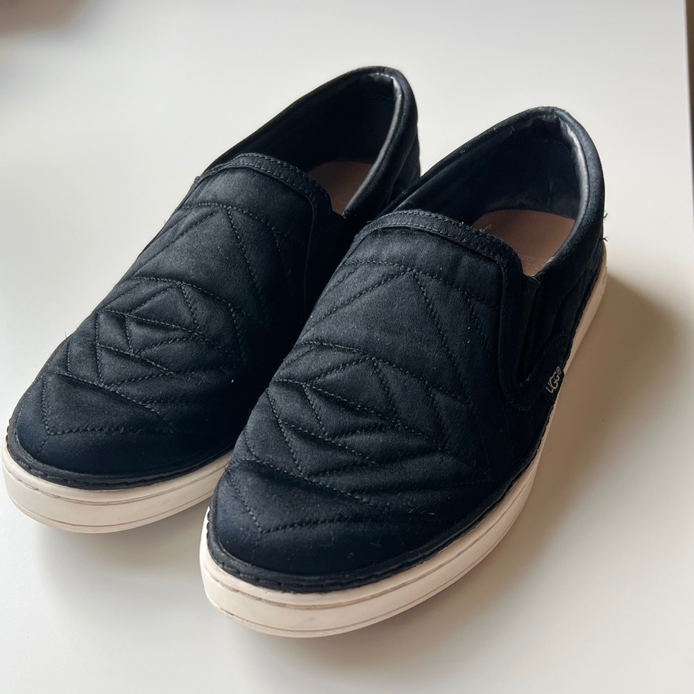 UGG Black Quilted Slip-Ons